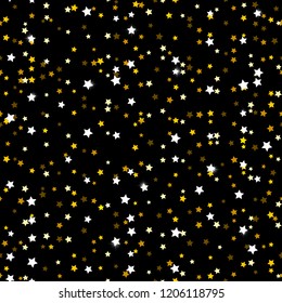Seamless pattern with golden glitter ellements