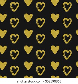 Seamless pattern with golden hearts. Cards for events, valentines day, birthday, save the date invitation.