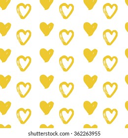 Seamless pattern with golden hearts. Cards for events, valentines day, birthday, save the date invitation.