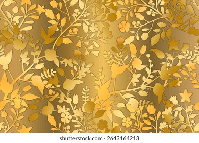 padrão sem costura rancho floral de luxo dourado 