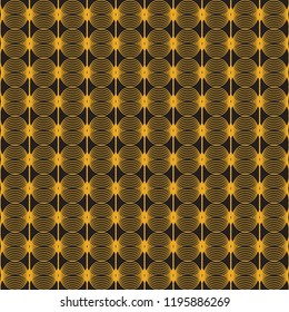 Seamless pattern. Golden mail on a black background.