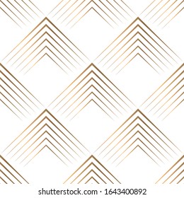 Seamless pattern golden on white background. Art deco style.