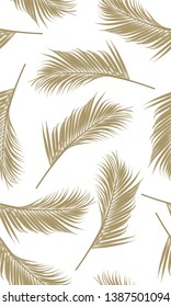 Seamless pattern with golden palms leaves