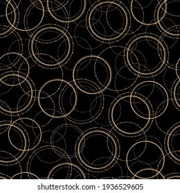seamless pattern of golden shining circles