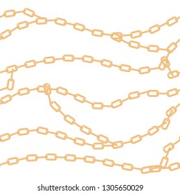 Seamless pattern with golden silver  chain, rope, jewerly, sparkles, pearls for fabric design