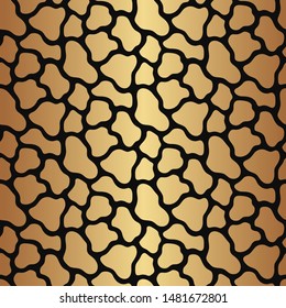 Seamless pattern with golden spots on a black background.