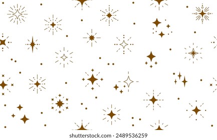 Seamless pattern with golden stars. Christmas, birthday design in golden color on a light background. Trendy modern vector illustration. Cute hand drawn flat design