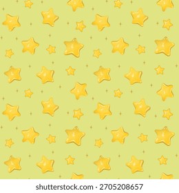 Seamless pattern with golden stars for gift wrapping or fabric. Vector illustration