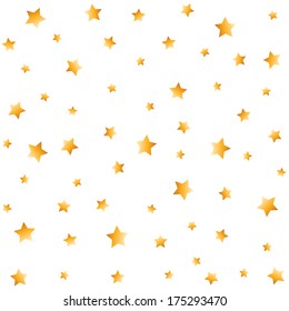 Seamless pattern with golden stars on white background