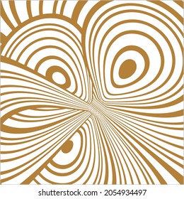 Patrón sin brillo con líneas de rayas doradas. Efecto de ilusión óptica. Baldosa geométrica en el arte de la operación. Diseño futurista y vibrante, fondo monocromo vectorial ilustrativo.