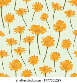 flores solares doradas sin soldadura, para tela textil en fondo aislado