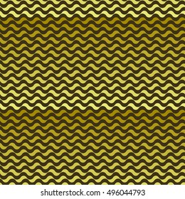 Seamless pattern. Golden waves texture