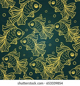 Seamless pattern with goldfish. Eps-10