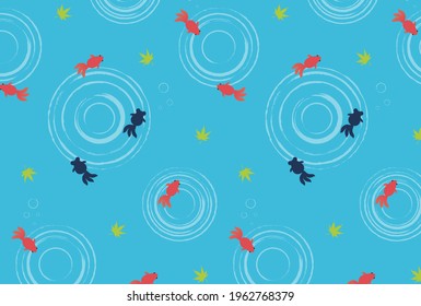 seamless pattern with goldfish in water for banners, cards, flyers, social media wallpapers, etc.