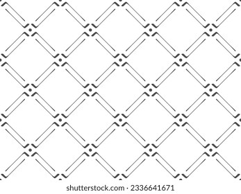 Seamless pattern with golf clubs. Black and white pattern with golf putter and a golf ball in a minimalist style. Design for print, banners and posters, promotional items. Vector illustration