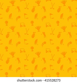 seamless pattern with golf icons, seamless background, golf cart, clubs, ball, golfer, golf bag, vector illustration