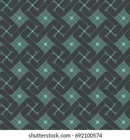 Seamless Pattern. Good for Banners, Flyer, Cover, Wrapping Paper. Abstract Endless Charcoal and Grey Green Texture. Repeating Geometric Teal Background.