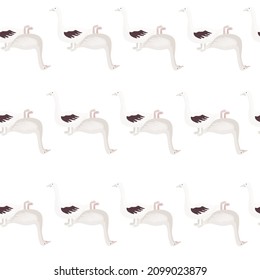 Seamless pattern of goose. Domestic animals on colorful background. Vector illustration for textile prints, fabric, banners, backdrops and wallpapers.