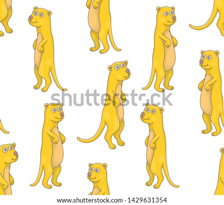 Seamless Pattern with Gophers. isolated on white background