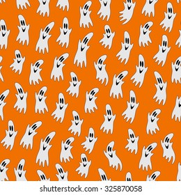 Seamless pattern with gosts for Halloween.