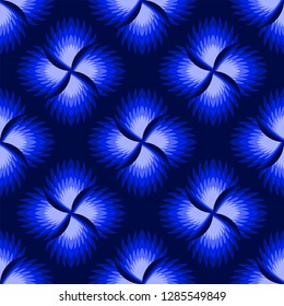Seamless pattern gradient color of flower, fish tail or bird tail shape in white blue tone color, for many kinds of graphic purpose such as textile, paper or digital wallpaper, background or card