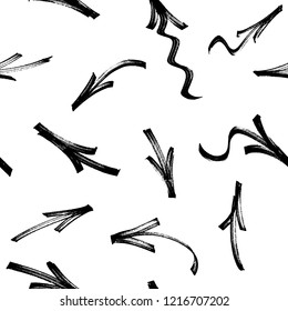 Seamless pattern of graffiti arrows drawn by a marker. Vector illustration EPS 10