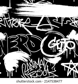 Seamless pattern graffiti street art tag. Urban culture. Creative art design poster backgrounds. Vector illustration. 