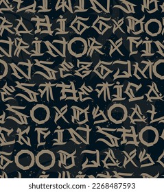 Seamless pattern of graffiti words