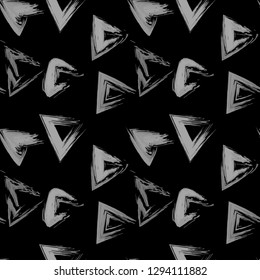 Seamless pattern grange line triangle. Ink line modern