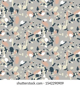Seamless pattern granite hand crafted terrazzo texture vector.