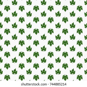Seamless Pattern with grape leaves. Abstract silhouette of maples leaves texture.