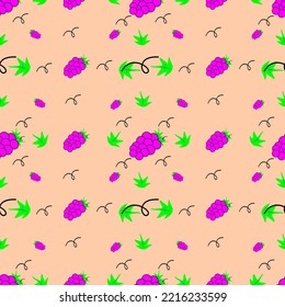 seamless pattern is grape on  organge background that design for print and gift and wallpaper.