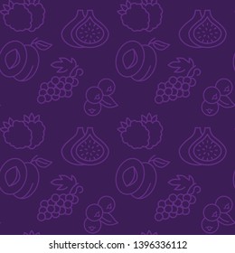Seamless pattern with grape, plum,fig and blueberry
Fruit vector pattern 