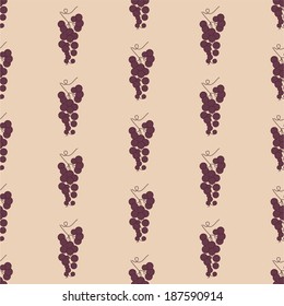 Seamless pattern with Grape vine. Vector illustration. 