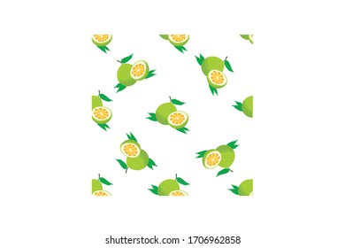 Seamless Pattern Grapefruit Fruit Vector Illustration