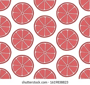 Seamless pattern with grapefruit. Perfect for wallpapers, pattern fills, web page backgrounds, surface textures, textile.