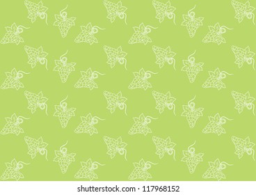 Seamless pattern with grapes on a green background