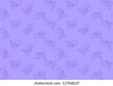 Seamless pattern with grapes on purple background