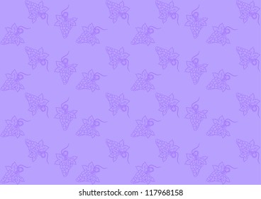 Seamless pattern with grapes on purple background