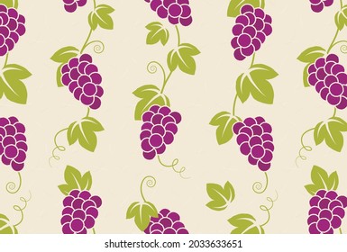 seamless pattern with grapes on the vine for banners, cards, flyers, social media wallpapers, etc.