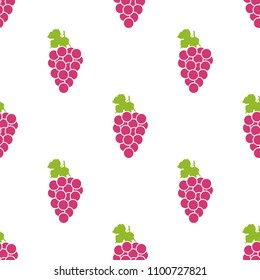 Seamless pattern with grapes on the white background. Vector illustration
