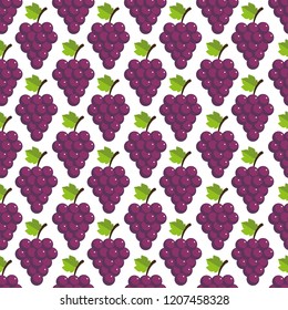 seamless pattern grapes on a white background