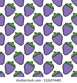 Seamless pattern with grapes on a white background.