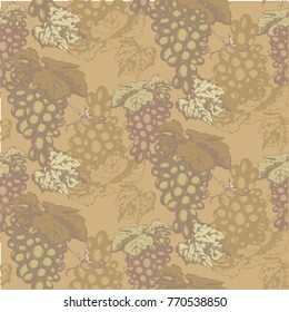  Seamless pattern of grapes. Vector illustration