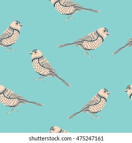 Seamless pattern with Graphic birds