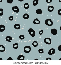 Seamless pattern with graphic charcoal polka dot. Hand drawn pattern. Perfect for wallpaper, wrapping paper, textile, package design.