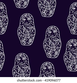 seamless pattern graphic dolls. Used for souvenirs, greeting cards, posters, print for t-shorts and bags