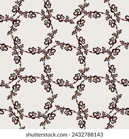 seamless pattern with graphic  flowers. Vector design for paper, fabric and other surface.