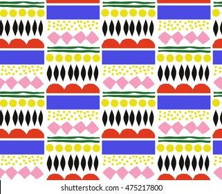 Seamless pattern with graphic geometric elements