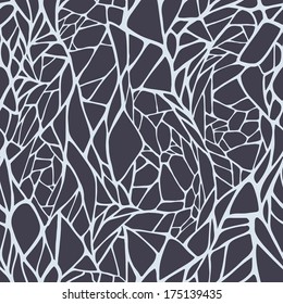 Seamless pattern with graphic hand drawn abstract geometric ornament. Vector illustration